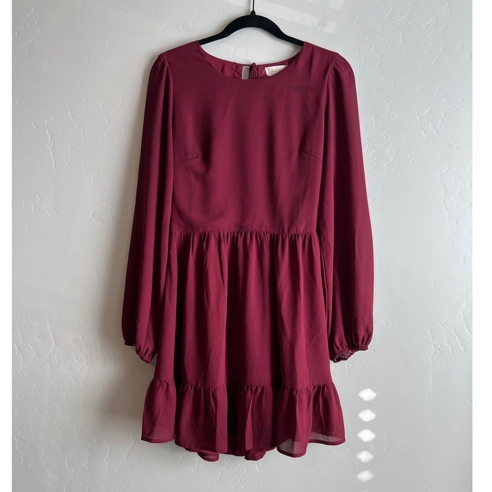 Altard State Flowy Ruffle Open Back Midi Dress Womens Size L Whimsigoth Romantic